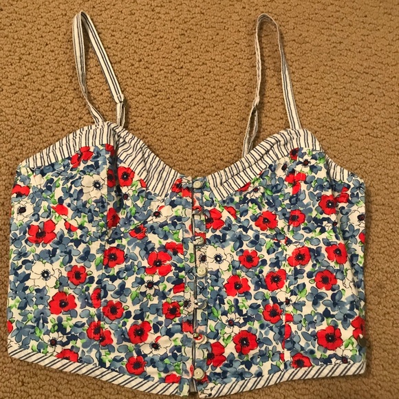 Abercrombie & Fitch Tops - Abercrombie and Fitch floral crop button up top